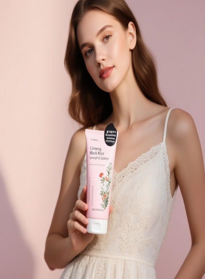 Glamfox Ginseng Black Rice Low pH Cleanser, Gentle Face Wash with Fermented Ginseng, Rice Extract, For Sensitive Skin - Image 3